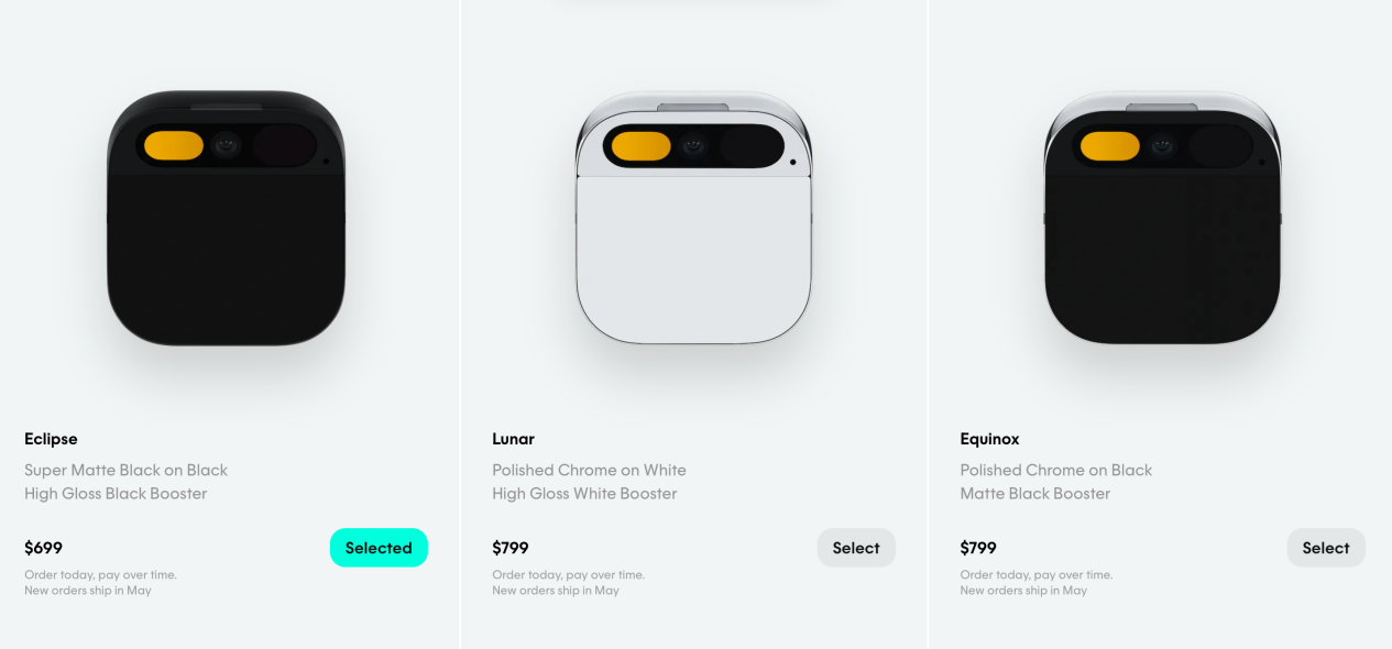 屏幕可穿戴設備 AI Pin 開售：699 美元起，外媒給予差評